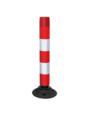 Flexibele afzetpaal FlexPin met voet, rood wit