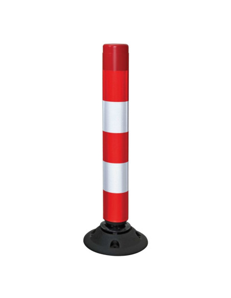 Flexibele afzetpaal FlexPin met voet, rood wit
