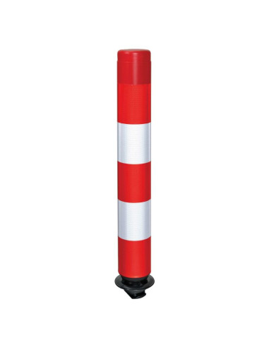 Flexibele afzetpaal FlexPin met voet, rood wit