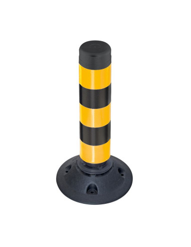 Flexibele afzetpaal FlexPin met voet, geel zwart