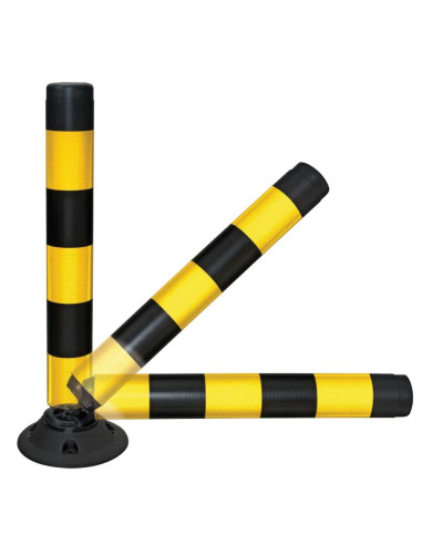 Flexibele afzetpaal FlexPin met voet, geel zwart