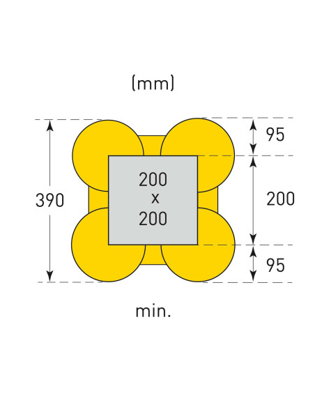 Morion kolombeschermer zuilen, kunststof, geel