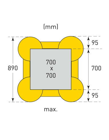 Morion kolombeschermer zuilen, kunststof, geel