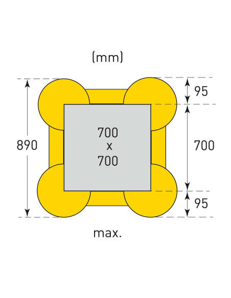 Morion kolombeschermer zuilen, kunststof, geel
