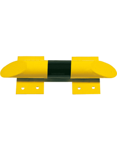 Stootbalk met schuine afloop, geel zwart, 500 mm lang