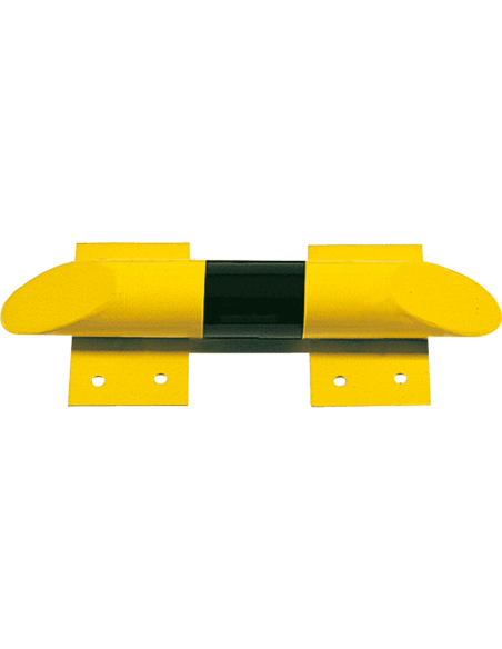 Stootbalk met schuine afloop, geel zwart, 500 mm lang