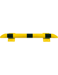 Stootbalk met schuine afloop, geel zwart, 1000 mm lang
