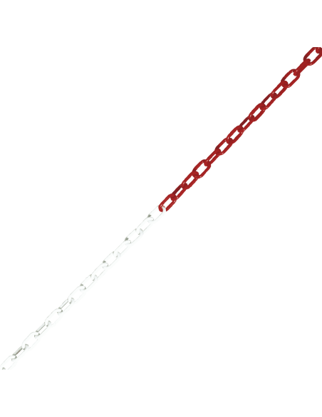Kunststof ketting, rood wit, maximaal 10 meter