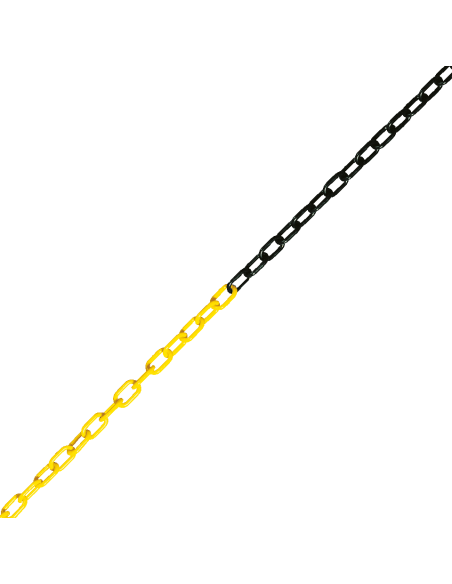 Kunststof ketting, geel zwart, maximaal 10 meter