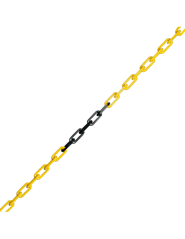 Afzetketting geel zwart, sterk nylon, per meter