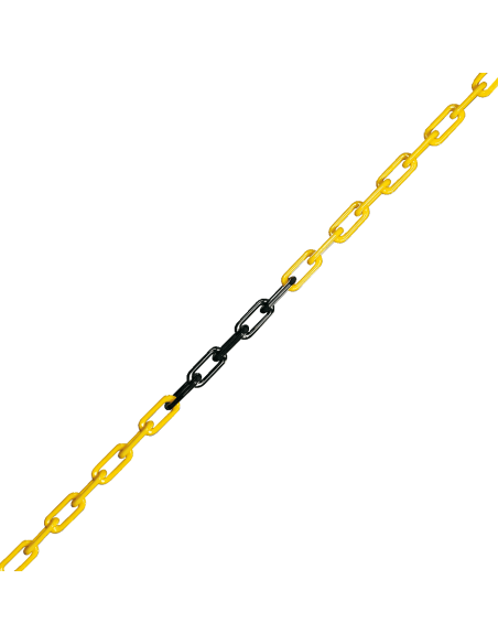 Afzetketting geel zwart, sterk nylon, per meter