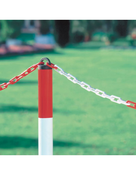 Afzetketting rood wit, licht nylon, 50 meter