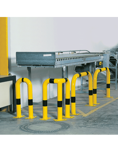 Hoekbeschermer muur, 650 x 350 mm, geel zwart