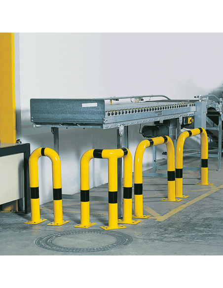 Hoekbeschermer muur, 650 x 350 mm, geel zwart