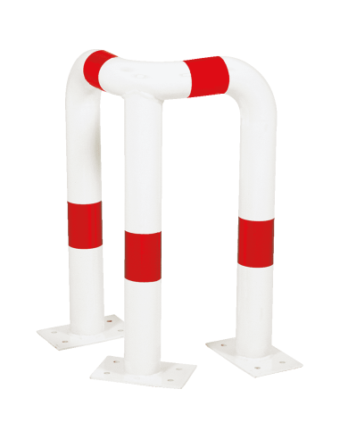 Hoekbeschermer muur, 650 x 350 mm, rood wit