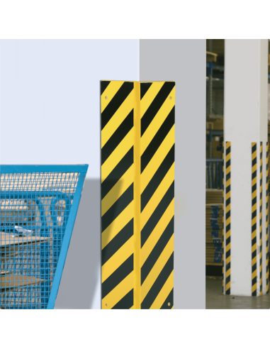 Hoekbeschermer muur, wandbevestiging, geel zwart