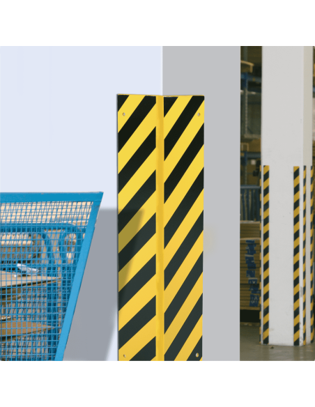 Hoekbeschermer muur, wandbevestiging, geel zwart