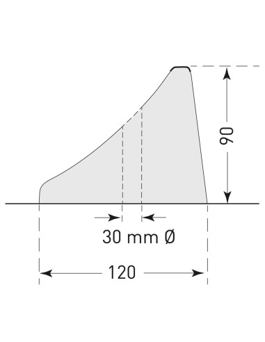 MORION parkeerstop, bruin wit, 750 x 120 mm