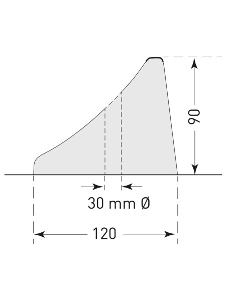 MORION parkeerstop, bruin wit, 750 x 120 mm