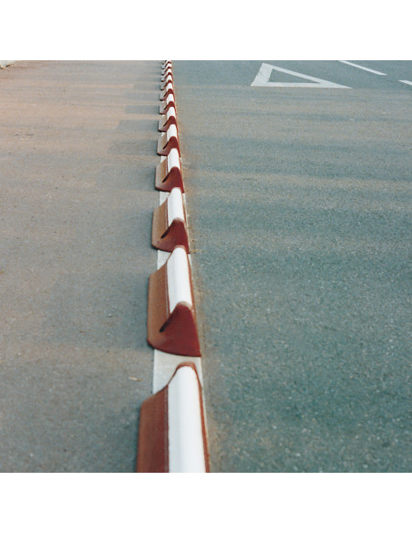 MORION parkeerstop, bruin wit, 750 x 120 mm