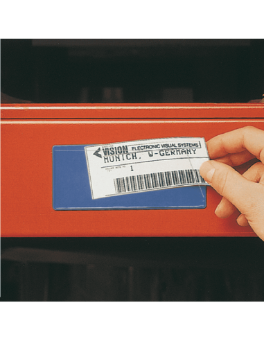 Coroset magnetische etikethouder, blauw, 100 stuks, 97 x 30 mm