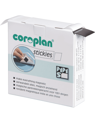 Coroplan zelfklevende magnetische vierkanten, 160 stuks