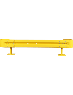 Stalen vangrails uitbreidingsset, verzinkt staal, bevestiging op de grond, 1330 x 515 mm, geel