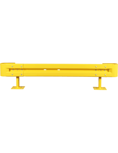 Stalen vangrails uitbreidingsset, verzinkt staal, bevestiging op de grond, 2000 x 515 mm, geel