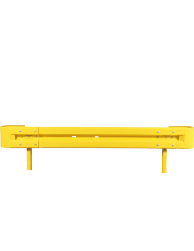 Stalen vangrails uitbreidingsset, verzinkt staal, bevestiging in de grond, 2000 x 515 mm, geel