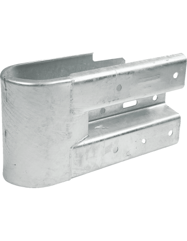 Kopstuk voor stalen vangrails, verzinkt staal, links