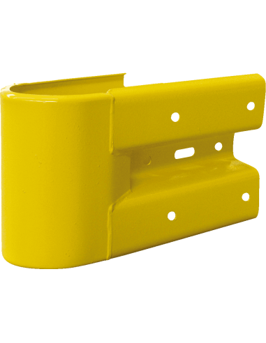 Kopstuk voor stalen vangrails, geel, links