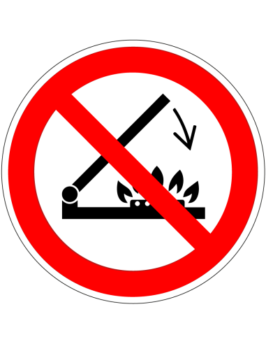 Sluit het deksel niet wanneer de branders werken bord, kunststof, P073 , rood wit, rond, deksel en brander pictogram