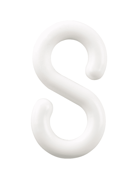 S-haken, kunststof, wit