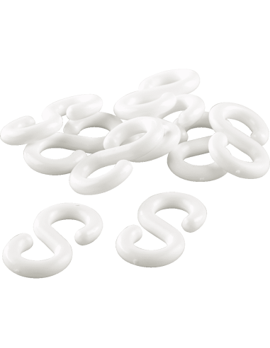 S-haken, kunststof, wit