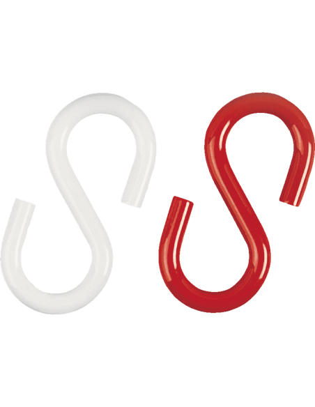 S-haken, thermisch verzinkt staal, rood wit