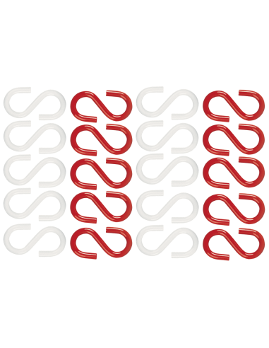 S-haken, thermisch verzinkt staal, rood wit