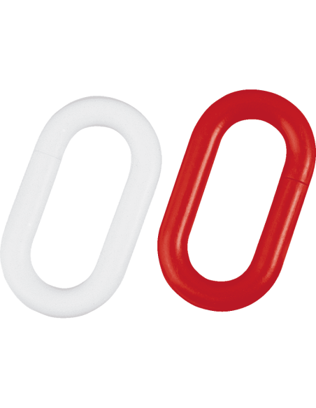 Verbindingsschakels, kunststof, fluo rood wit