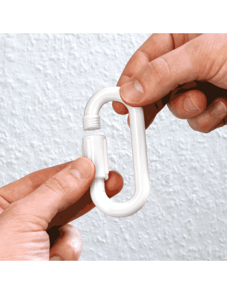 Verbindingsschakels met schroefdraad, kunststof, wit