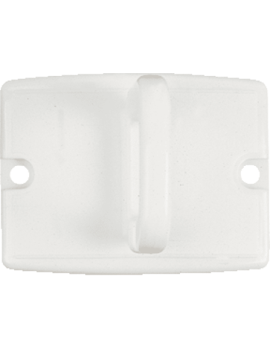 Wandplaat met haak voor afzetketting, wit