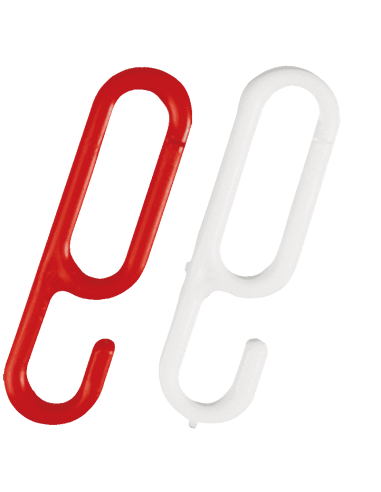 Ophanghaken voor afzetketting, rood wit
