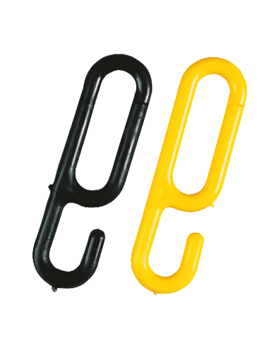 Ophanghaken voor afzetketting, geel zwart