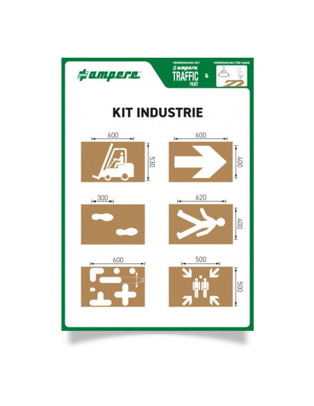 Ampere Traffic spuitsjablonen set industrie - sterk karton