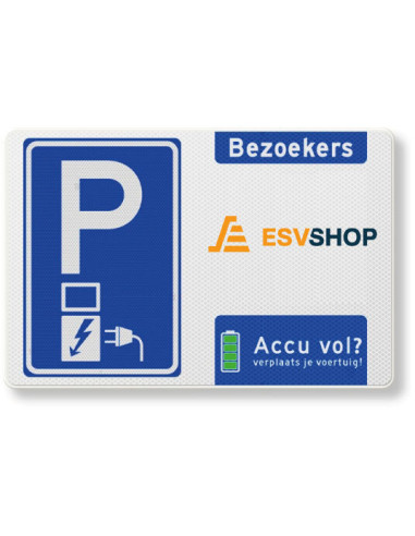 Verkeersbord elektrische voertuigen met eigen logo, aluminium DOR