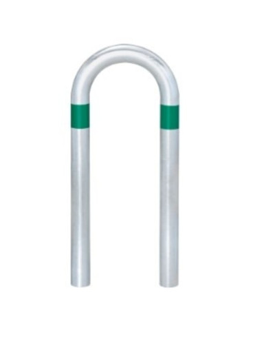 Laadpaal beschermbeugel, 800 x 360 mm, verzinkt staal, groene reflecterende folie