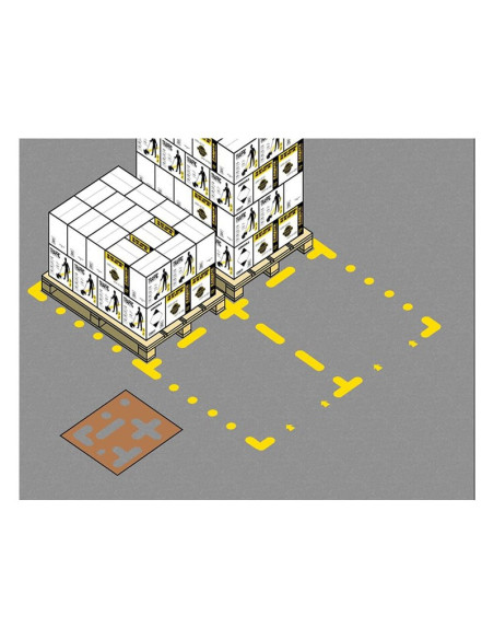 Ampere Traffic spuitsjablonen set palletmarkering - sterk karton