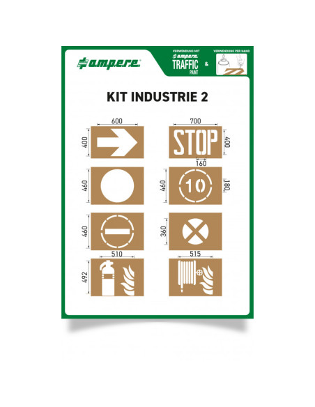 Ampere Traffic spuitsjablonen set industrie 2 - sterk karton, bruin