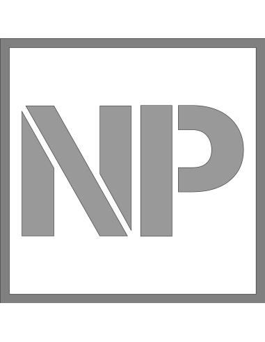 Spuitsjabloon NP niet parkeren - dibond, met letter N en P, vierkant, wit