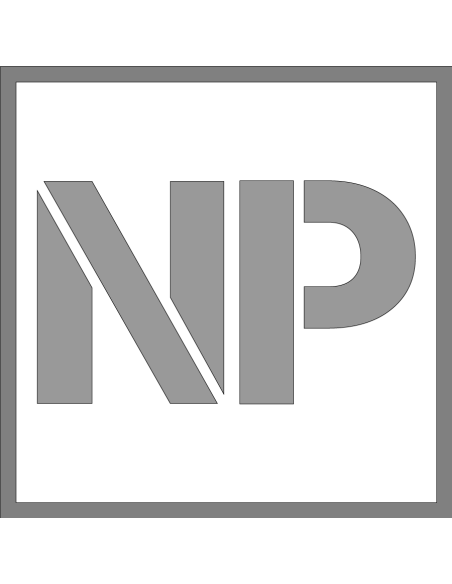 Spuitsjabloon NP niet parkeren - dibond, met letter N en P, vierkant, wit