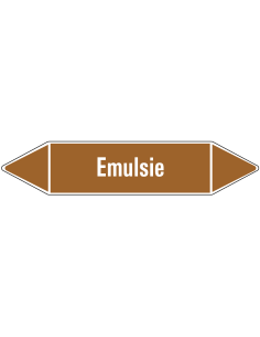 Emulsie leidingmarkering op vel, bruin wit, Nederlandse tekst emulsie