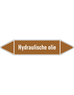 Hydraulische olie leidingmarkering op vel, bruin wit, Nederlandse tekst hydraulische olie